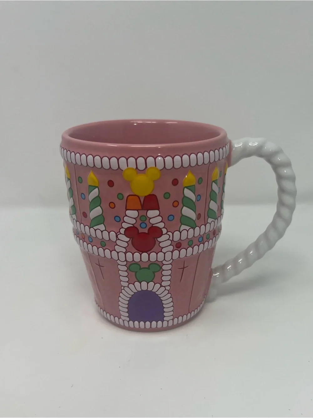 Walt Disney World Parks 25th Anniversary Birthday Cake Castle Mug 3D Pink 22oz